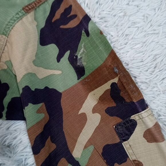 Military Jacket Mens Green Camo S Short Air Force Pockets Army Coat Fatigues - Picture 5 of 10